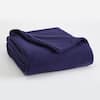 Vellux Microfleece Navy Polyester Full/Queen Blanket 027399025568 - The ...