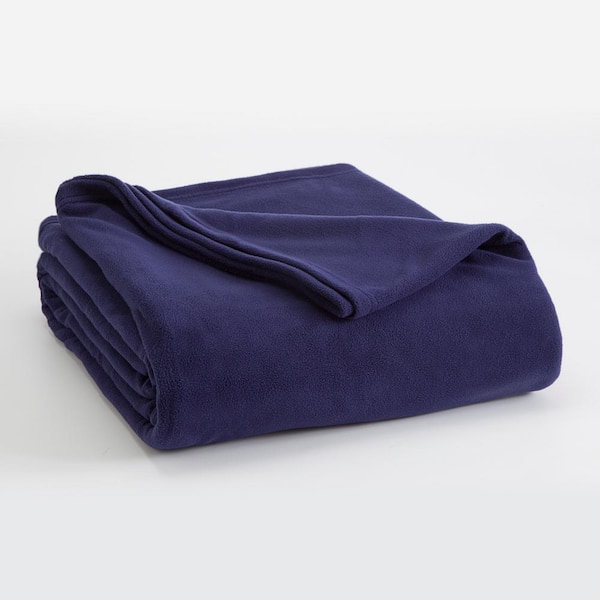 Vellux Microfleece Navy Polyester Full/Queen Blanket