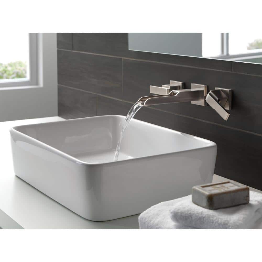 Stainless Steel Wall-Mounted Modern Widespread Faucet