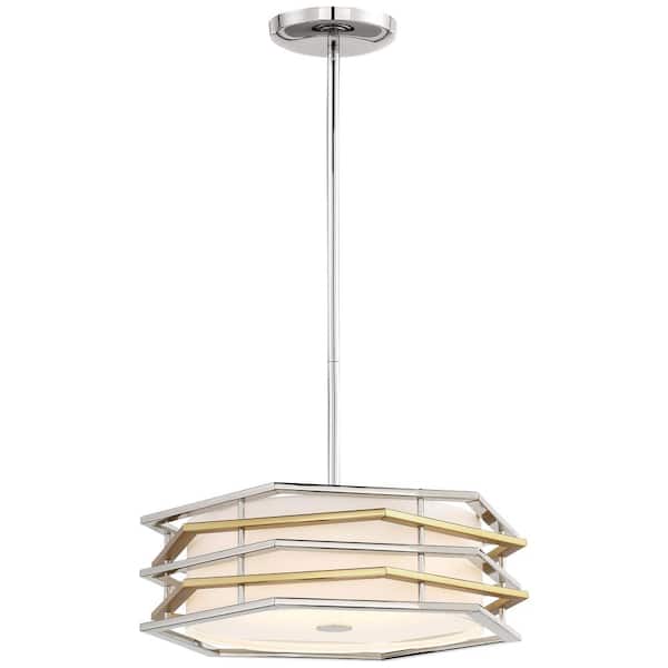 George Kovacs Levels 150-Watt Equivalence Integrated LED Polished Nickel with Honey Gold Pendant