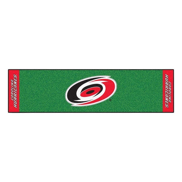 FANMATS NHL Carolina Hurricanes 1 ft. 6 in. x 6 ft. Indoor 1-Hole Golf Practice Putting Green