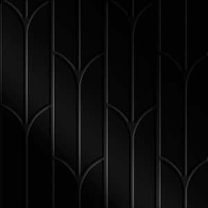 Pandora Gloss Black 4 ft. x 8 ft. Faux Tin Glue-Up Wainscoting Panels (3-Pack) (96 sq. ft./Case)