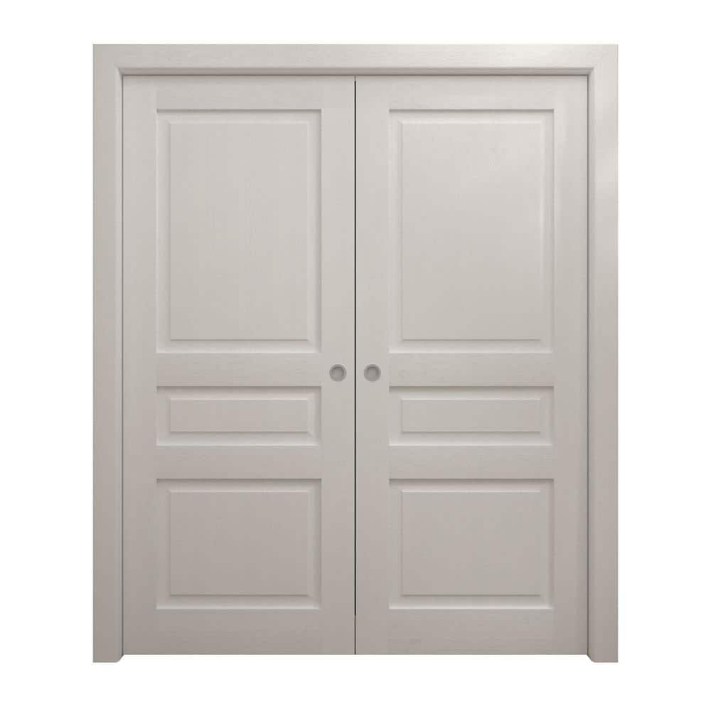 36 in. x 96 in. Painted White Oak Solid Wood Double Pocket Doors With Hardware price history on PriceWatchPro