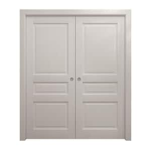 60 in. x 96 in. Painted White Oak Solid Wood Double Pocket Doors With Hardware