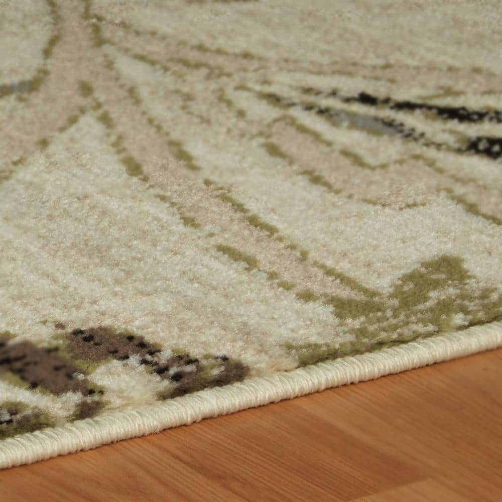 Condell Beige Floral Synthetic 9'x7' Indoor Area Rug
