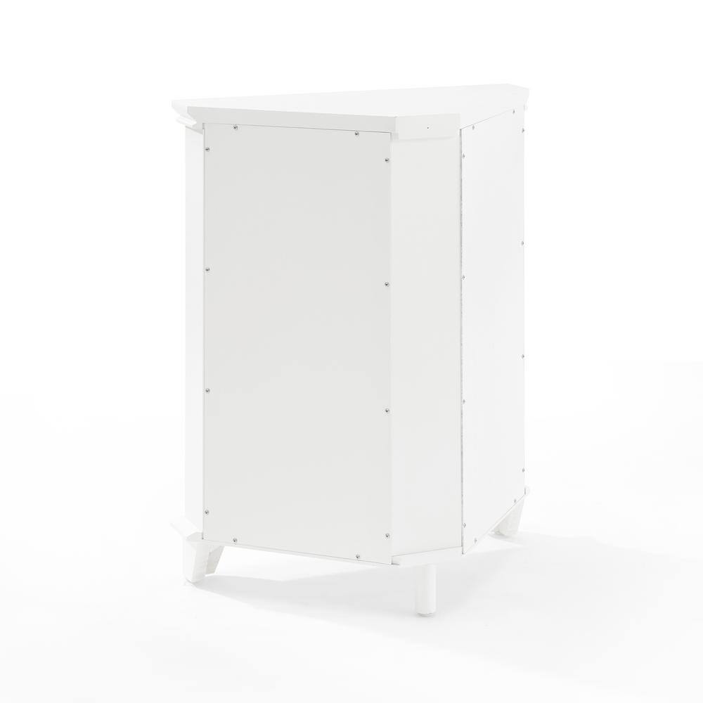 White Wooden Corner Bathroom Cabinet with Adjustable Shelves