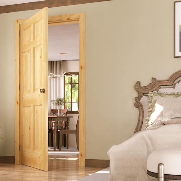 eightdoors 32 in. X 80 in. X 1-3/8 in. 6-Panel Unfinished Knotty