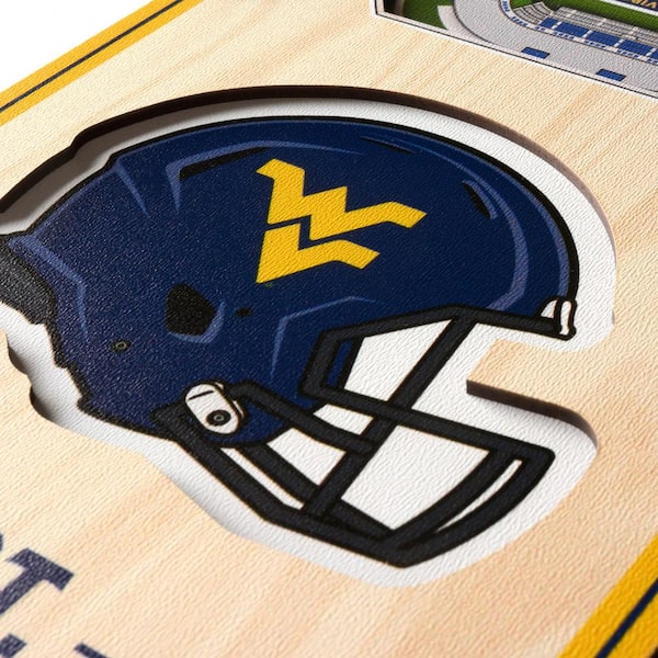 NCAA West Virginia Mountaineers FB 6 in. x 19 in. 3D Stadium Banner-WVU Coliseum