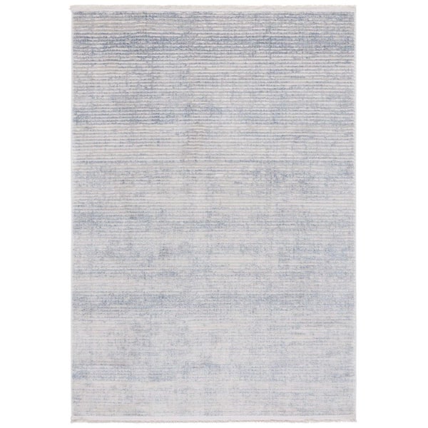 SAFAVIEH Whisper 9 ft. x 12 ft. Blue/Gray Solid Striped Area Rug