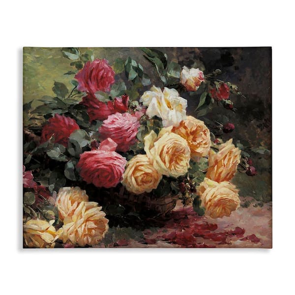 Stupell Industries Vintages Roses Still Life by Albert-Tibulle Furcy de Lavault Unframed Nature Graphic Art Print 24 in. x 30 in.