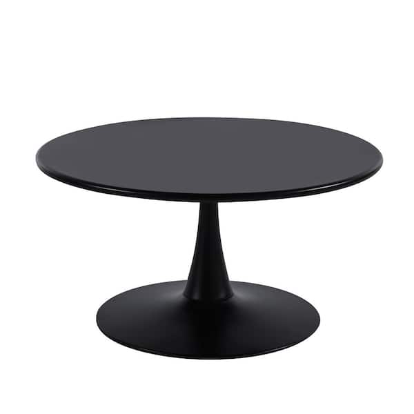 Sudzendf Black Metal Round Outdoor Side Table 1-Piece