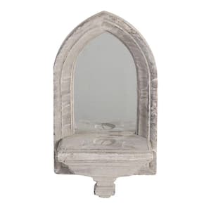 5.5 in. W x 19.7 in. H Cement Frame White Wall Mirror