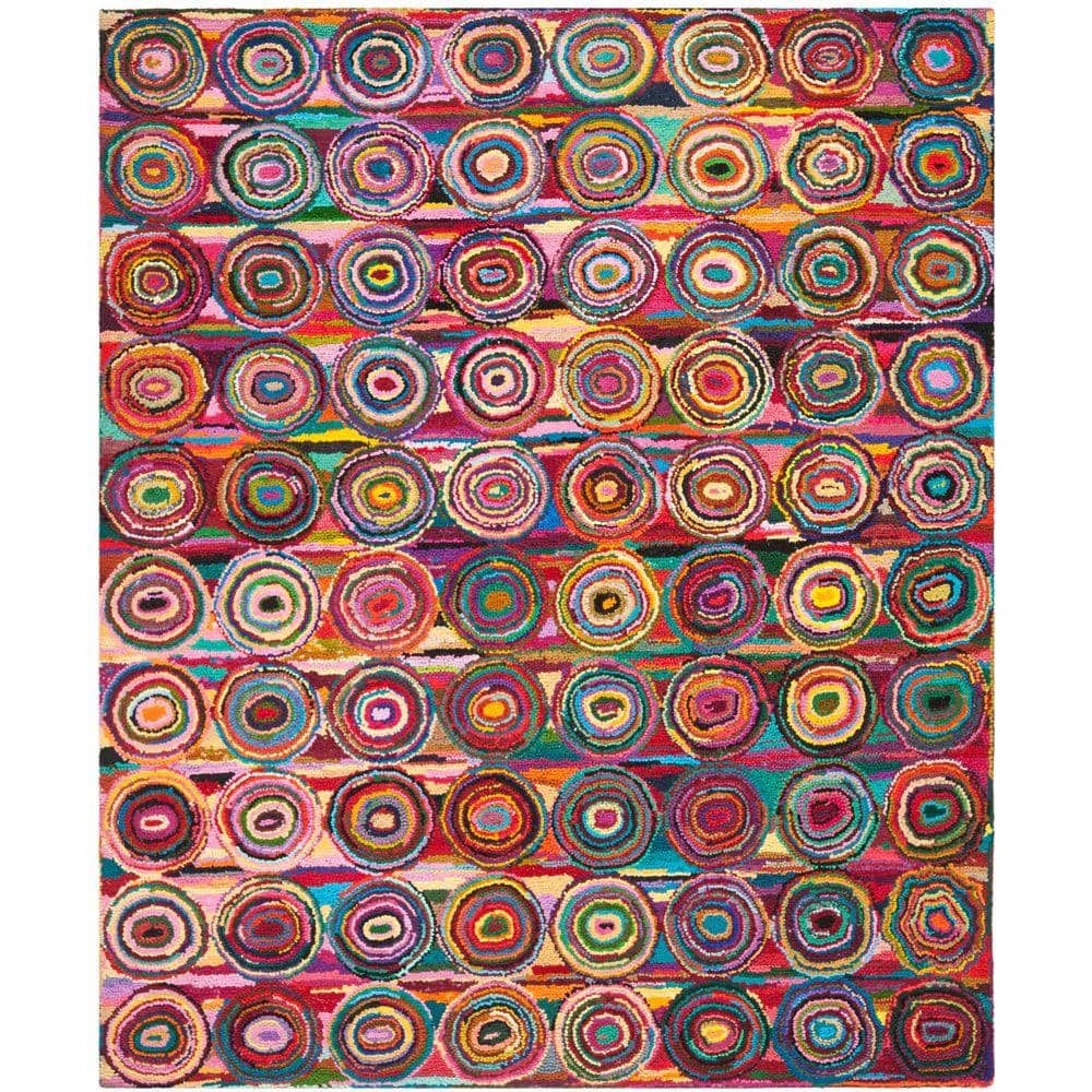Hand-Tufted Multicolor Cotton Rectangular 10' x 14' Area Rug