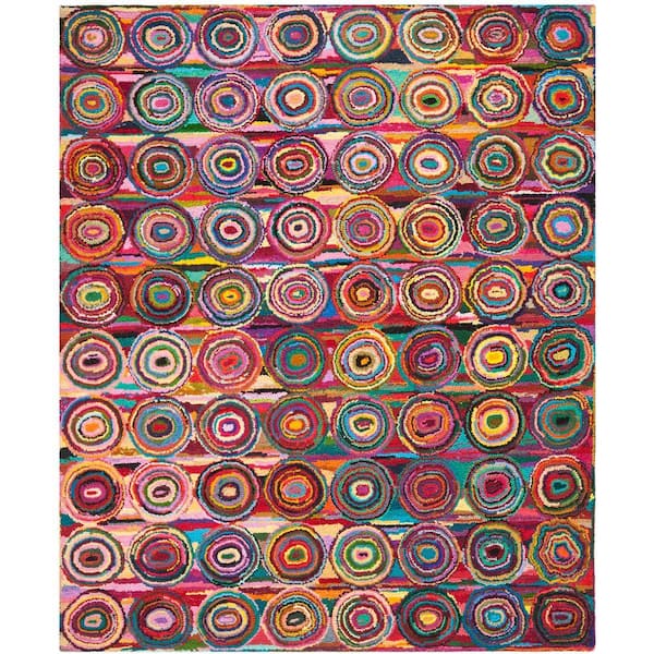 Nantucket Pink/Multi 10 ft. x 14 ft. Geometric Area Rug