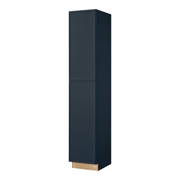Leyton 18 in. W x 24 in. D x 96 in. H Ready to Assemble Plywood Slim Shaker Pantry Kitchen Cabinet in Ink Blue