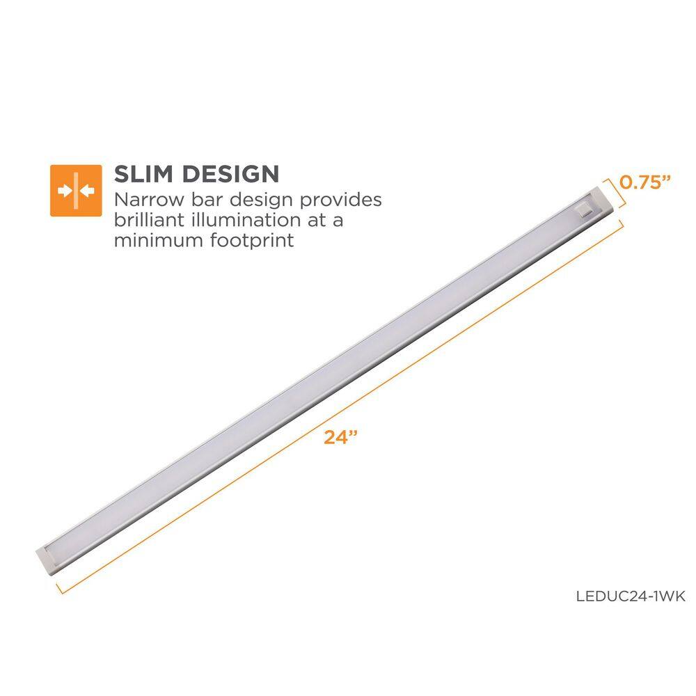Warm White 24-Inch LED Under-Cabinet Light Bar