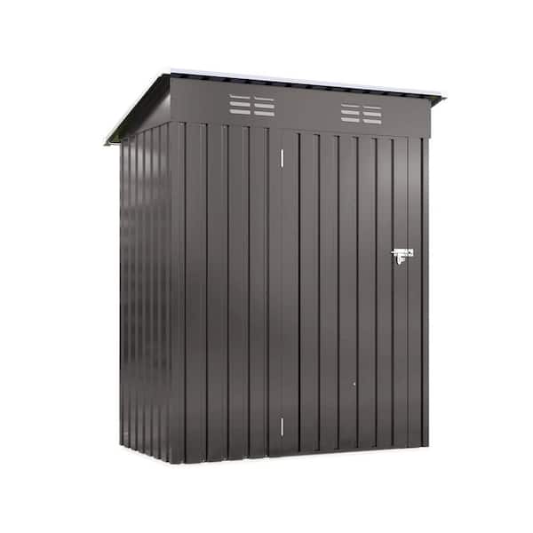 4.59 ft. x 2.49 ft. 12.52 sq. ft. Metal Outdoor Storage Shed with Pitched Roof and Lockable Door