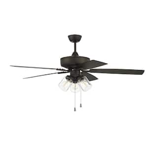Outdoor Pro Plus-104 52 in. Indoor/Outdoor Dual Mount Espresso Ceiling Fan with 3-Light LED Light Kit