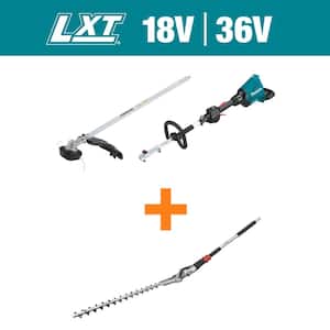 LXT 18V X2 (36V) Couple Shaft Power Head (Tool Only) with String Trimmer and Articulating Hedge Trimmer Attachment