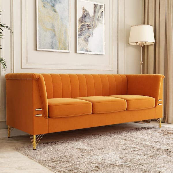 orange 3 seater sofa