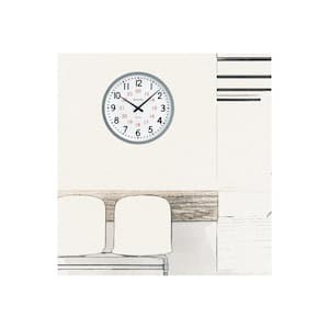 Atomic Time 1 15.5 in. wall clock with gray molded case, 24 hour dial, atomic controled time