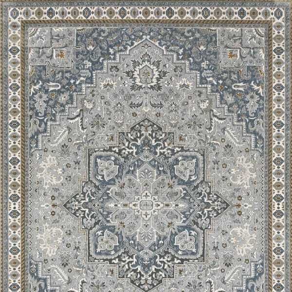 4' X 6' Gray And Ivory Oriental Distressed Area Rug