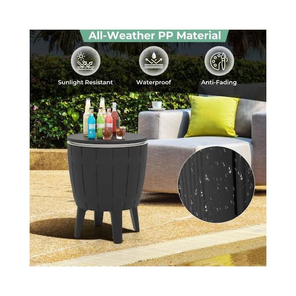 Phewnyzo 40 qt. Outdoor Cooler Bar Table with Telescopic and
