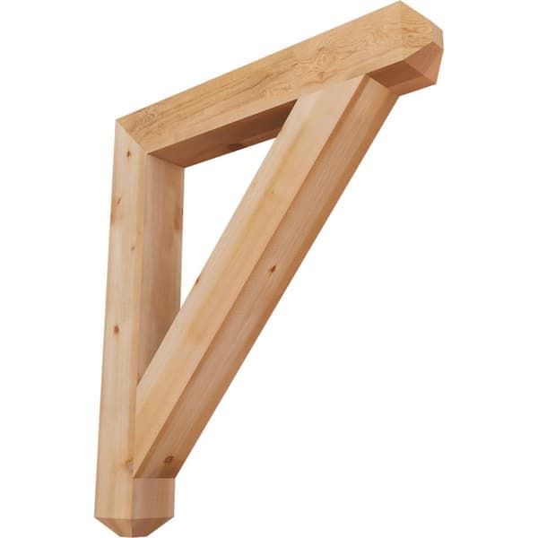 Ekena Millwork 5.5 in. x 48 in. x 42 in. Western Red Cedar Traditional Craftsman Smooth Bracket