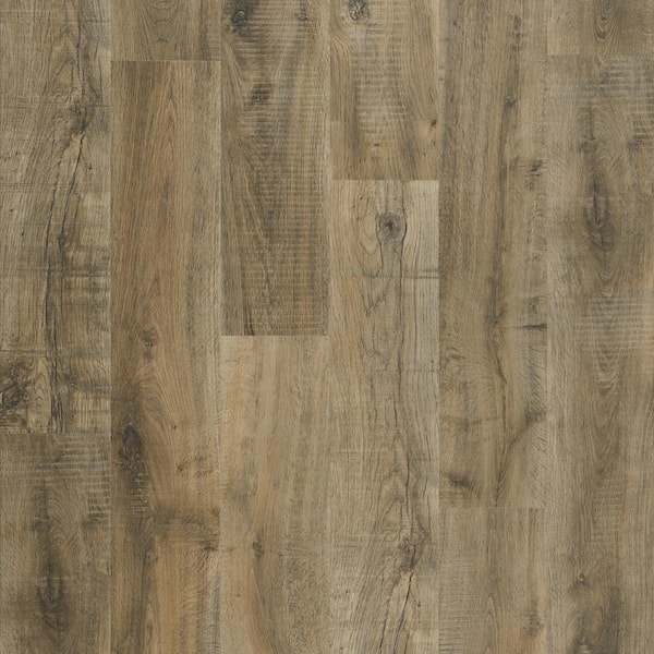 Pergo Defense+ Tanned Chester Oak 14 mm T x 7.4 in. W Waterproof Laminate Wood Flooring (17.2 sqft/case)