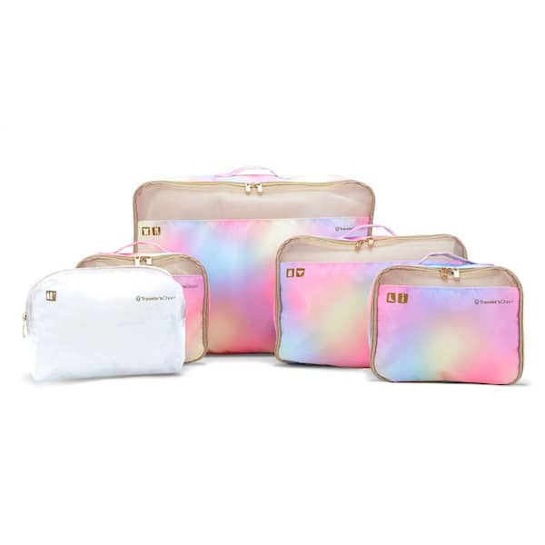 Traveler's Choice Cloverland Packing Cubes 5-Piece Rainbow Pink Set