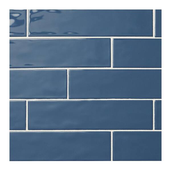 T ✨ Daltile LuxeCraft 3 in. x 12 in. Blue Glazed Ceramic Subway Wall
