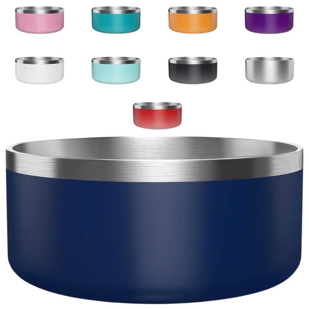 Stainless Steel Dog Food and Water Bowl Non Slip Quiet Bottom Easy
