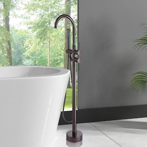 Residential 2-Handle Freestanding Bathtub Faucet with Hand Shower Oil Rubbed Bronze