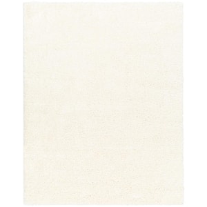 SAFAVIEH New Orleans Shag Off White 9 ft. x 12 ft. Solid Area Rug