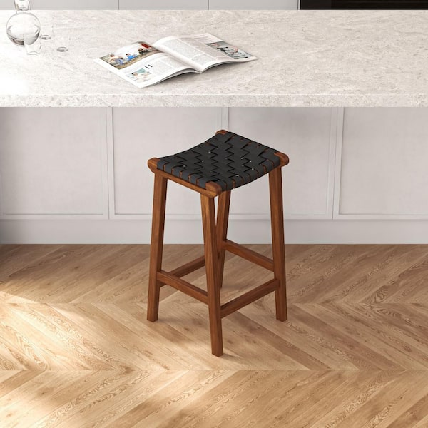 Leather woven bar stools hot sale