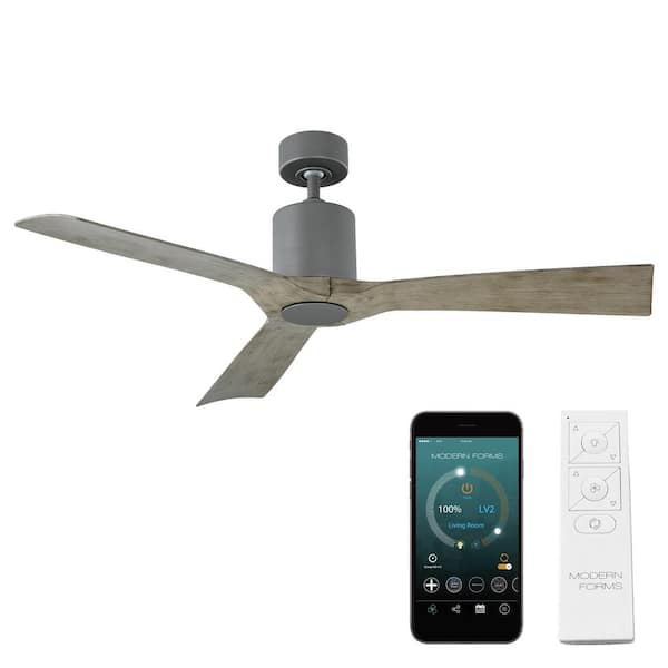 Modern Forms Aviator 54 in. Smart Indoor/Outdoor 3-Blade Ceiling Fan in Graphite Weathered Gray with Remote Control