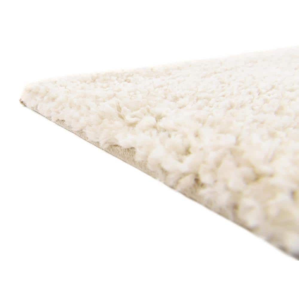 Ivory Rectangular Shag Synthetic Indoor Area Rug 3' 3" x 5' 3"