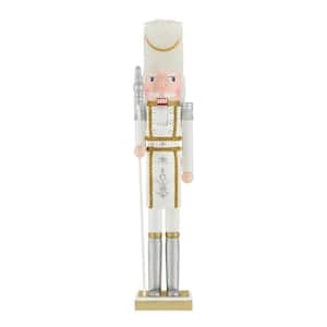 22 in White-Gold Nutcracker With Staff