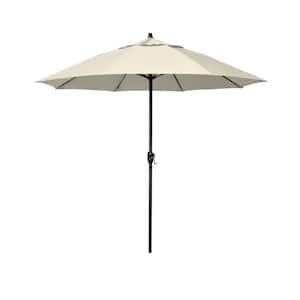 7.5 ft. Bronze Aluminum Market Patio Umbrella with Fiberglass Ribs and Auto Tilt in Antique Beige Olefin