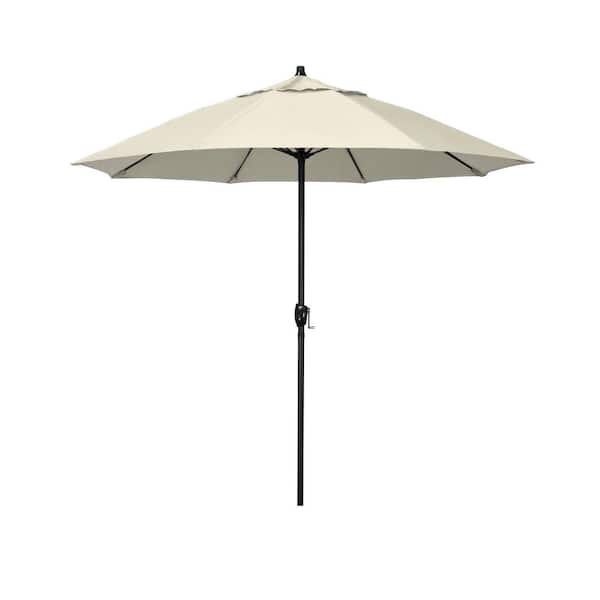 California Umbrella 7.5 ft. Bronze Aluminum Market Patio Umbrella with Fiberglass Ribs and Auto Tilt in Antique Beige Olefin