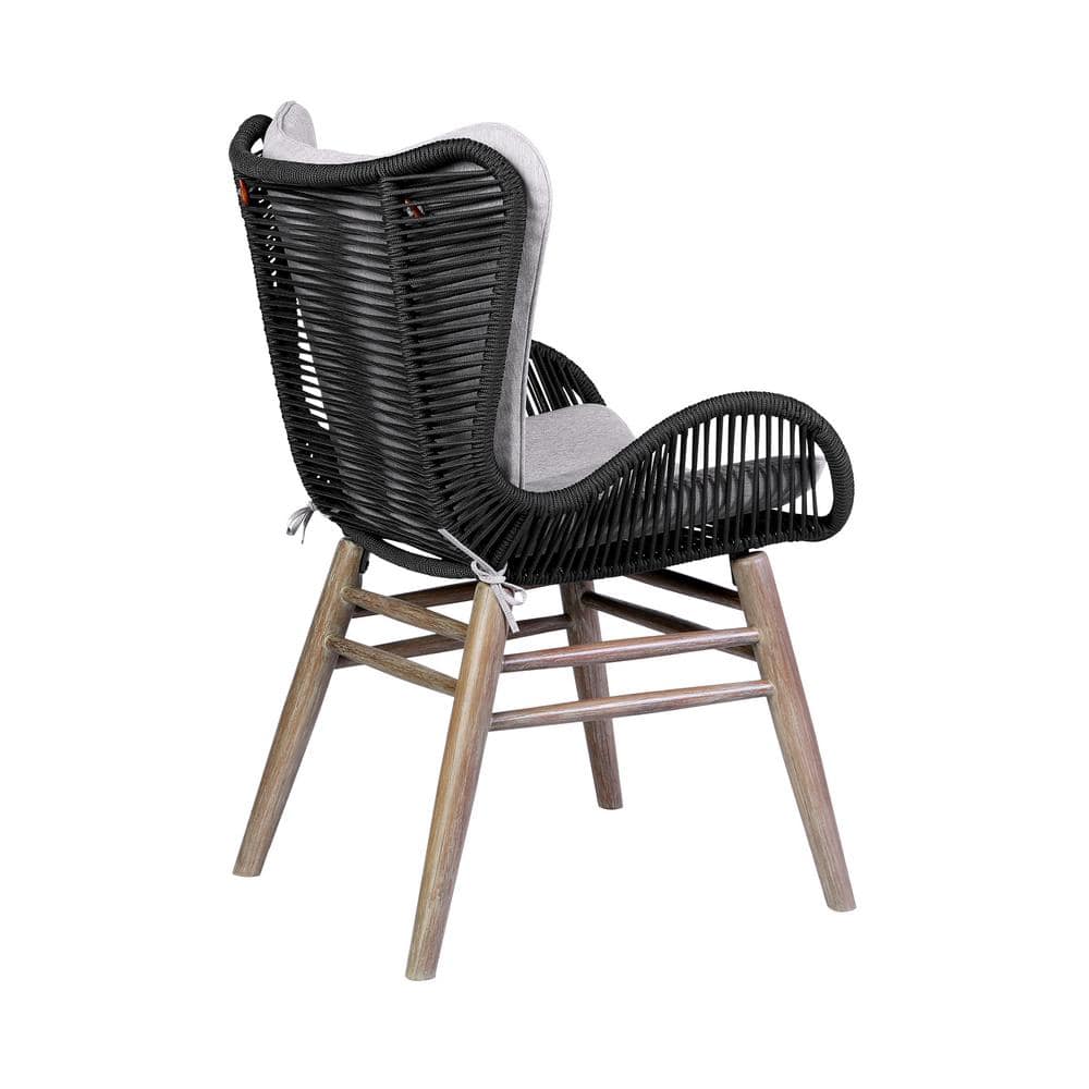 Light Eucalyptus and Charcoal Rope 4-Person Outdoor Dining Set