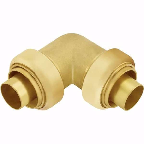PlumBite 1-1/2" in. Push Fit x 1-1/2" in. Push Fit Brass 90 Degree Elbow Fitting 1-Pack