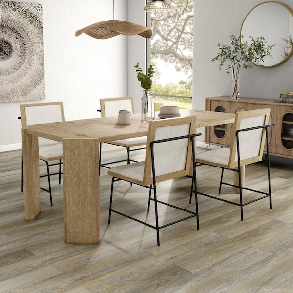 Furniture of America Ashford 5-Piece Rectangle Oak Modern Farmhouse Wood Top Dining Room Set
