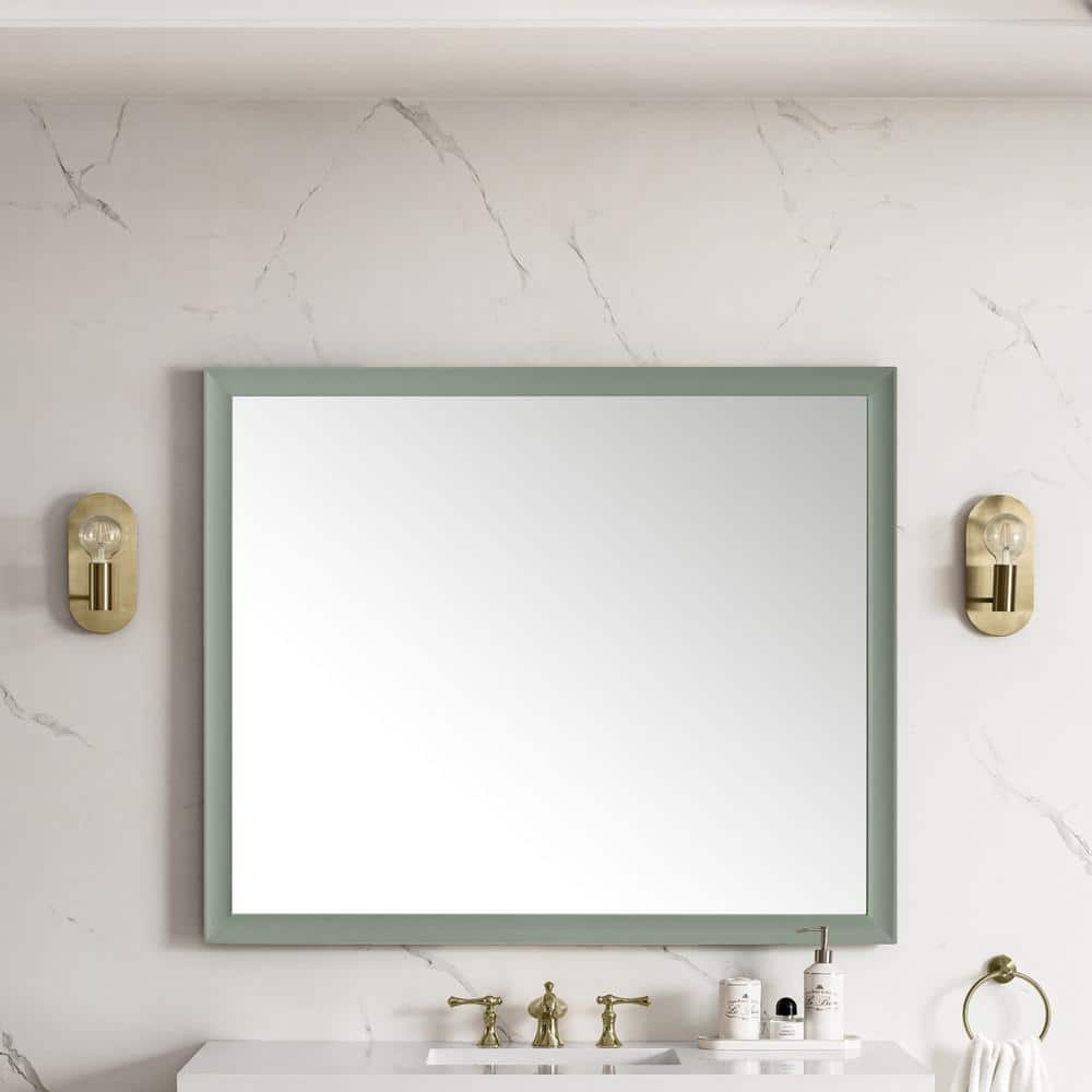 Glenbrooke Smokey Celadon 48" x 40" Rectangular Wood Framed Mirror