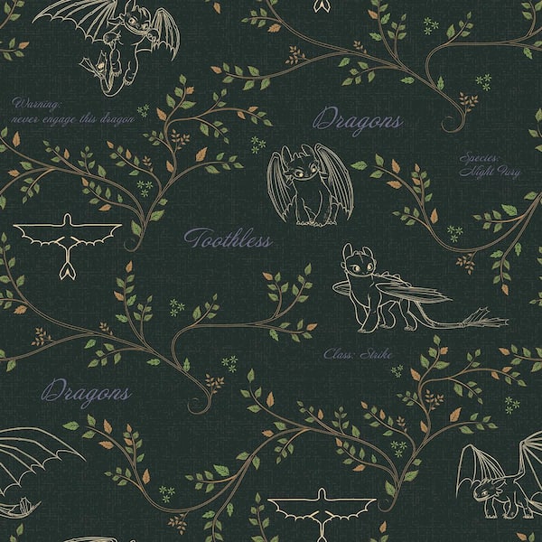 How to Train Your Dragon Toothless Radical Nature Green Peel and Stick Wallpaper