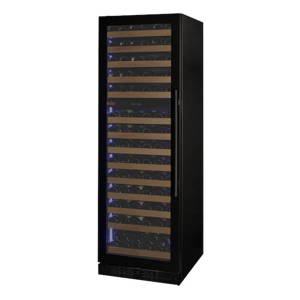 Allavino Reserva Series 154 Bottle 71 in. Tall Dual Zone Digital Wine Cellar Cooling Unit in Black Glass with Left Hinge