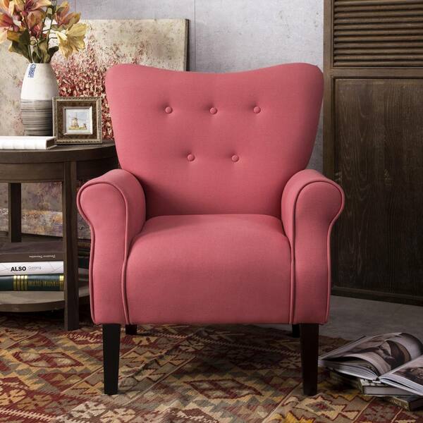 belleze modern accent chair roll arm living room