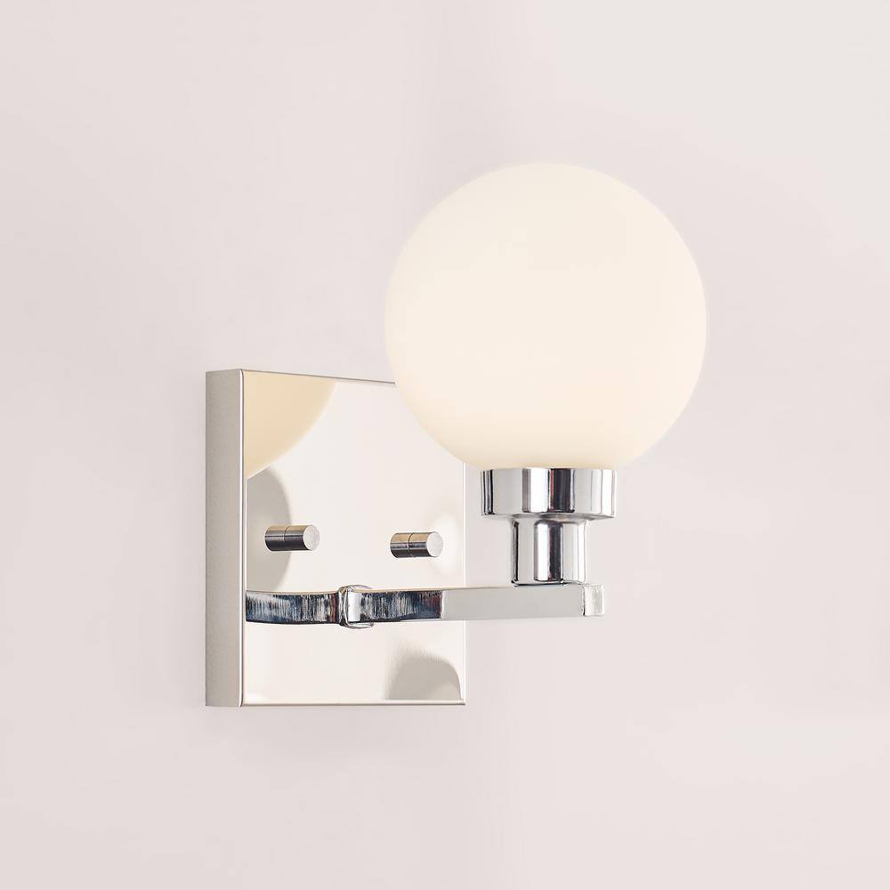 Clybourn Chrome Milk Glass Dimmable Wall Sconce