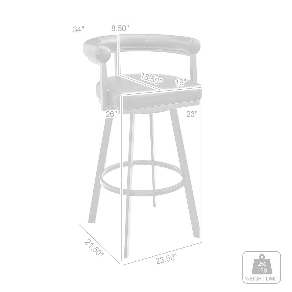 White Faux Leather and Chrome Swivel Counter Stool