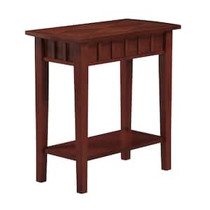Classic Accents Dennis 12 in. Mahogany Gray Standard Rectangle Wood end Table with Shelf